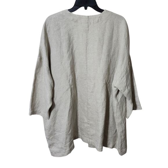 J.Jill Pure Jill Plus Size 2X Unstructured Blazer Open Front Beige Pockets - Picture 7 of 9